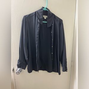Vintage Tommy Bahama black silk shirt